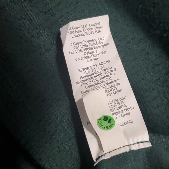 NWT MADEWELL TEXTURE&THREAD FULL SLEEVE DEEP GREEN V-NECK BLOUSE SIZE SMALL - Picture 7 of 9